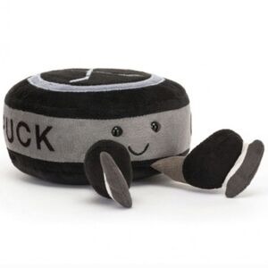 Jellycat Amuseables Sports Ice Hockey Puck 4x4.7x4.7" Soft & Plush NWT
